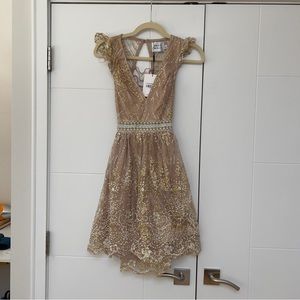 Hello Molly ROAMING FREE DRESS CHAMPAGNE